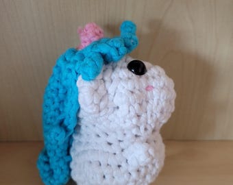 Crochet unicorn with the good hair