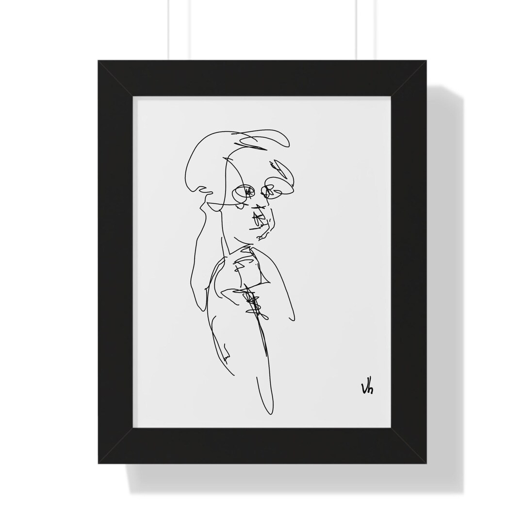 Awkward Youth Line Art Poster, Framed Portrait Print - Etsy