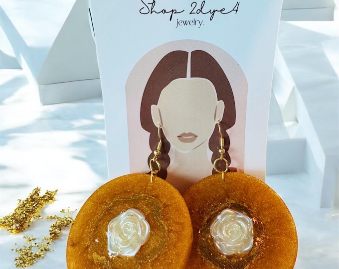 Autumn White Rose ll Earrings