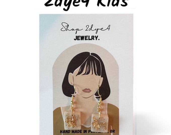 2dye4 Kids Gold & White Crystal - Dangles