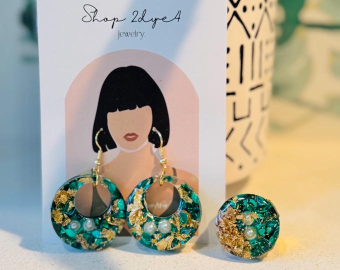 Emerald Set ll Earrings + Ring SET