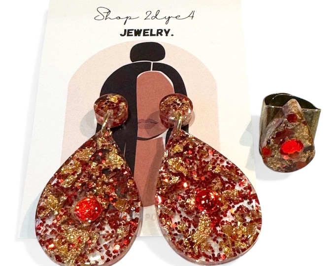 Ruby Flame Teardrop  ll Set