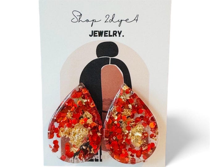 Ruby Flame ll Teardrop Studs