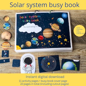 Planets Busy Book Planets Matching Solar System Activity Book Montessori Printable Planets Montessori Activity Planets Toddler Toy Planets