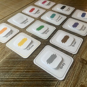 Farbe Flashcards Farbanpassung Aktivität Lernfarben Teach-Farben Farben Flash Cards Montessori farbe druckbare Flash Karte Reisespielzeug