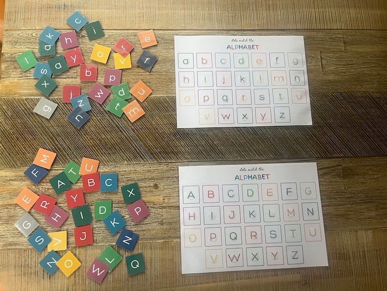 Alphabet Matching Activity Homeschool Alphabet Matching Montessori ...
