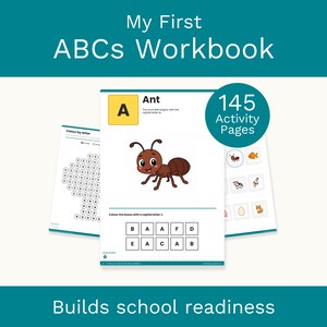 Preschool ABC Workbook: Alphabet Letter Learning Activities for Ages 3-5 (Digital Download)