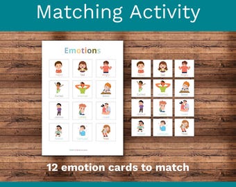 Emoties koppelen: Montessori printbaar materiaal voor peuters en kleuters (digitale download)