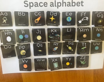 Space Alphabet Busy Board Montessori Toy Busy Book Solar System Activity Board Printable Homeschool Toy Aphabet Activity Sheet Toddler Toys