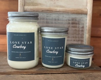 Lone Star Cowboy Soy Wax Candle