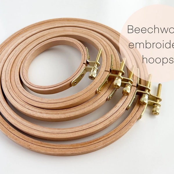 Beechwood Embroidery Hoops, Cross Stitch Wooden Hoops 6"