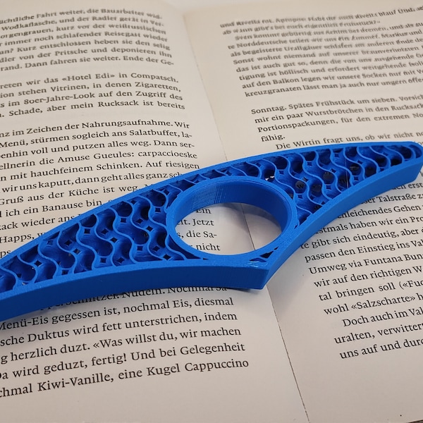 praktische Lesehilfe | Seitenhalter Gyroid Muster | Geschenk für Buchliebhaber und Bücherwürmer |  Daumen Seitenhalter | 3D gedruckt