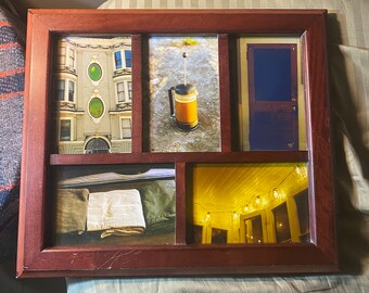 Delicate Vinatge Film Collage in Wooden Frame