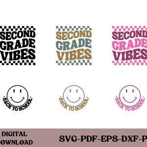 2e leerjaar Vibes Svg, 2e leerjaar leraar Svg, tweede leerjaar afdrukbare, eerste dag van school, retro leraar, terug naar school, geruit ontwerp png