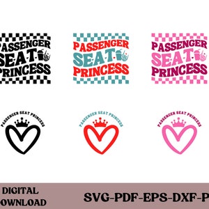 Assento do passageiro Princess, Assento do passageiro Princess Png, Assento do passageiro Princess Svg, Trendy Svg, Trendy Png, Bestseller Png, Bestseller Svg
