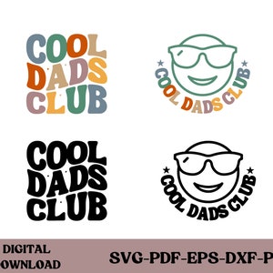 Coole Dads Club SVG, Vatertags-Svg, Wellenform-Svg, Retro- wellenförmiger Text, Bester Dad-Svg, Einer geliebter Dad-Svg, Papa-Shirt-Svg, Clipart, SVG-Schnittdatei Cricut