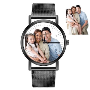 Personalized Engraved Photo Watch, Custom Photo Watch, Gifts for Him, Gifts , Mens Watch, Personalized  Gift, Silver Metal Watch