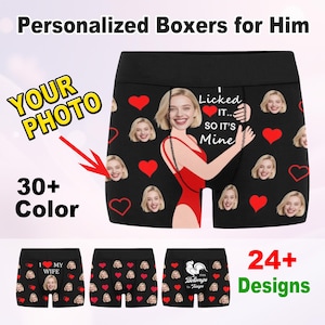 Custom Face Boxers for Husband Popular Anniversary Gift,Funny Underwear With Face,Photo on underwear,Custom Wedding Gift