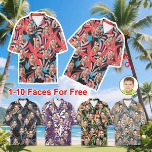 Personalized Hawaiian Shirt for Bachelor Party Custom Hawaiian Shirt with Face,Customized Hawaiian Button ShirtFace Hawaiian Shirt Man Woman