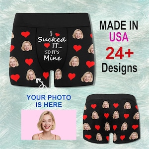 Personalized Underwear for Men, Personalized Face Boxers,Custom Boxers with Picture, Popular Anniversary Gift, Birthday Gift