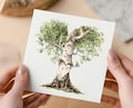 Personalized Love Tree Card - Custom Anniversary, Wedding, Initials - Romantic Card for Him or Her