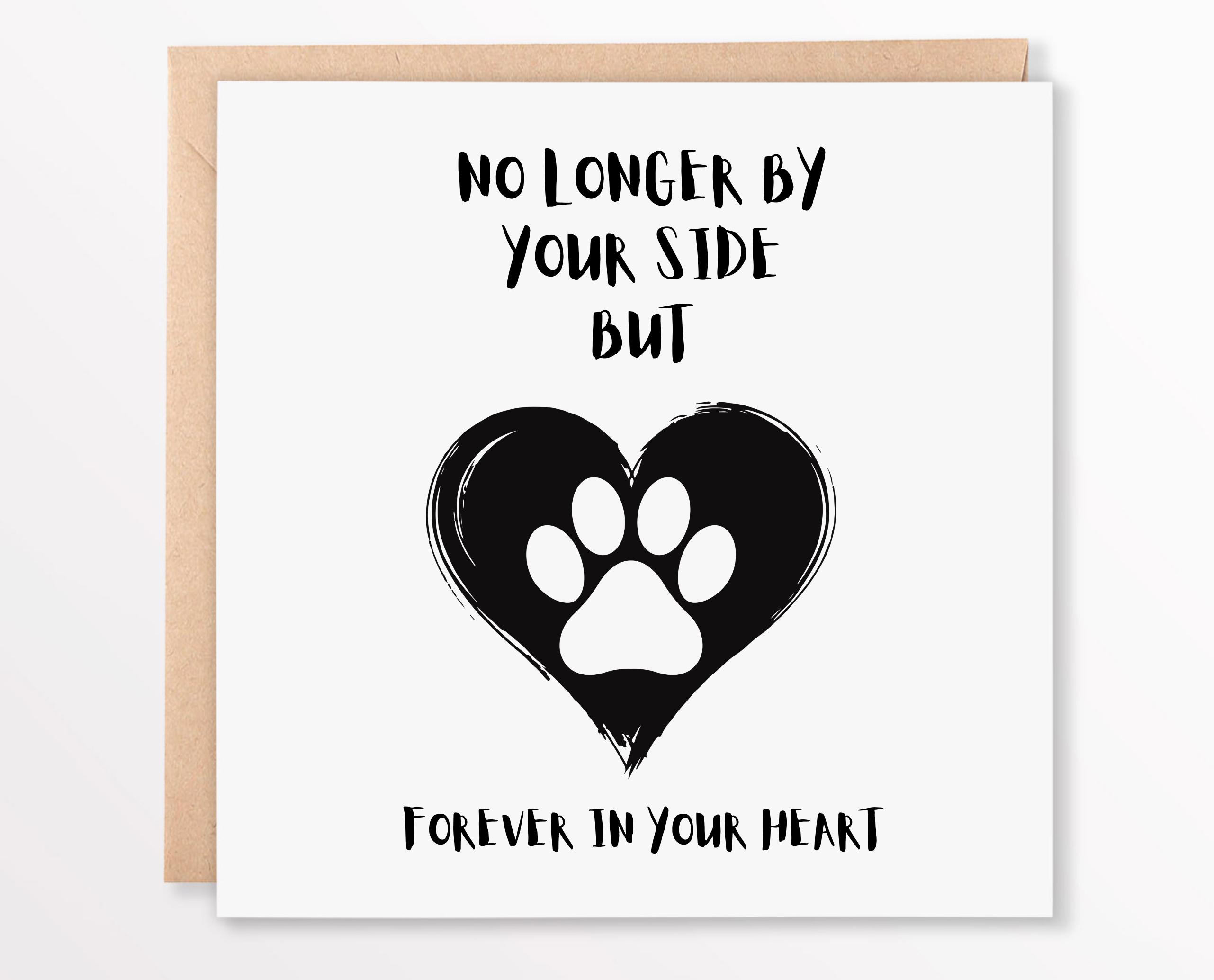 Pet Sympathy Card - Paw Print Design Condolence Card For Loss Of Dog Or Cat