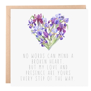 d'encouragement – Carte florale de soutien pour le coeur | Carte Pensées à vous 6 x 6 | Carte de soutien pour la santé mentale, l'anxiété, le deuil ou les moments difficiles, personnalisée