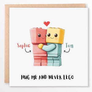 Cartão de aniversário geek fofo personalizado, nunca Lego, cartão de aniversário engraçado e fofo, esposa, namorada, marido, namorado, para ele, para ela