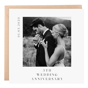 Personalized Photo Anniversary Card: 6x6 Handmade Wedding Keepsake