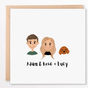 Cartão personalizado de dia dos namorados/noivado/aniversário/celebração/cartão de retrato personalizado/cartão personalizado