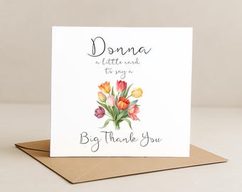 Tarjeta de agradecimiento personalizada, diseño floral, tarjeta de gratitud