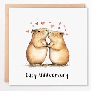 Capy-verjaardag Capybara-wenskaarten - Cute Love Fun, moderne dierenkaart Leuke grappige verjaardagskaart, vrouw, vriendin, echtgenoot