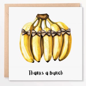 Merci beaucoup - carte de remerciement drôle sur le thème de la banane, carte de voeux d'appréciation 6 x 6