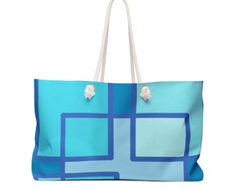 Blue Geo Weekender Bag