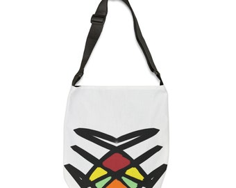 Rainbow Heart Geo Adjustable Tote Bag