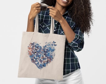 Butterfly Tote Bag, Canvas bag, Everyday Shopping Bag