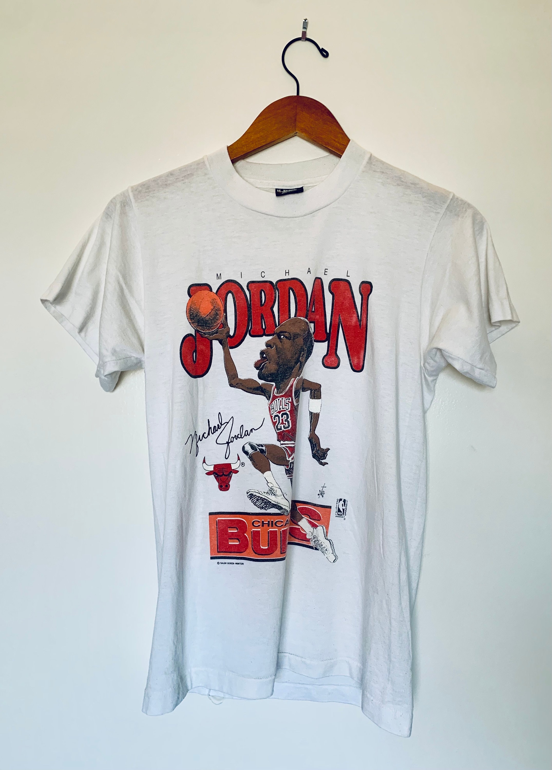90s Jordan bulls シカゴ・ブルズ Tシャツ Lサイズ VTG Michael Jordan Nutmeg T-Shirt Size Large L Chicago Bulls NBA