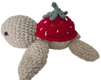 Fresa Tortuga Peluche Ganchillo / Ganchillo hecho a mano Unisex Adulto Regalo Niño Juguete Relleno Animal