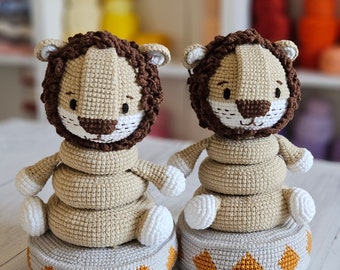 Amigurumi Lion Toy, Baby Toy, Elemeği Toy, Lion Baby Toy, Organic Toy, Organic Montessori Lion Toys