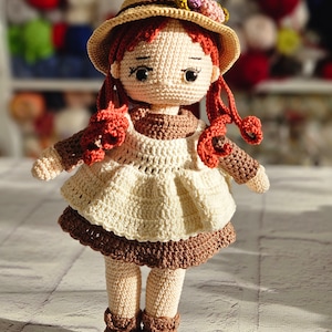 Anne With An E crochet doll,Amigurumi Anne Shirley, Anne Of Green Gables Doll, Anne Of Green Gables Baby Toys Newborn,Unique Crochet Toys,
