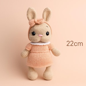 Gehaakte katoenen konijnenamigurumi: handgemaakt babykonijntje