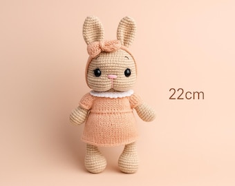 Crocheted Cotton Bunny Amigurumi – Handmade Baby Toy, Nursery Decor