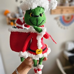 Grinch Christmas Crochet, Custom The Grinch Crochet Doll, The Christmas Thief,The Grinch How the Grinch Stole Christmas Whoville,Custom Gift