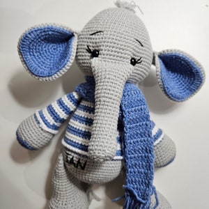 Handmade Crochet Elephant, Custom Stuffed Animals, Crochet Animals, Crochet toy sets, Amigurumi Animals Elephant Personalized Doll |