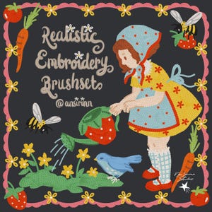 Ansirinn Realistic Embroidery Brushset - Basic Stitch For Procreate - For personal use only