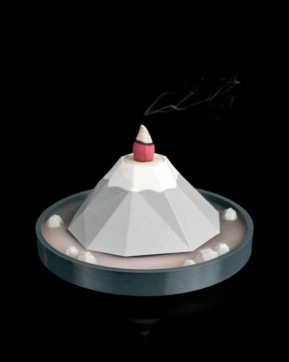 Mountain Peak Incense Holder: 3D Printed PLA Mist Effect