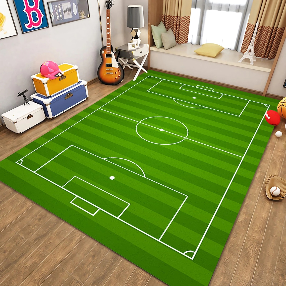Football Football Rug Soccer Field Rug Football Field Etsy