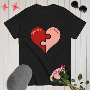 Love Is A Puzzle T-Shirt, Love Puzzle, Valentine&#39;s Gift, Gift for Her, Gift for Him