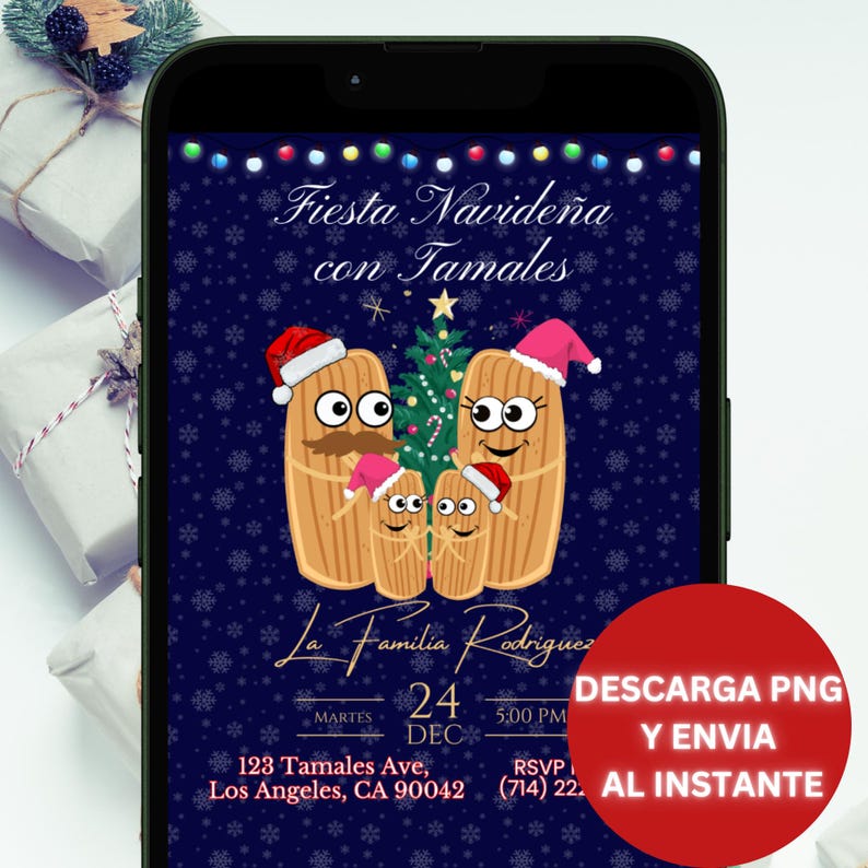 Editable Invitacion Navideña Template, Fiesta De Navidad Digital Invite ...