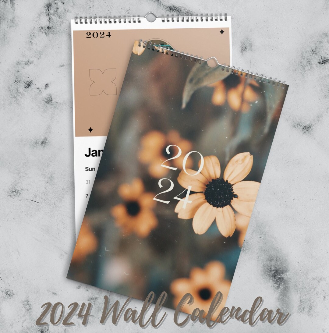 Flower Calendar 2024, 2024 Vintage Wall Calendar, 2024 Calendar